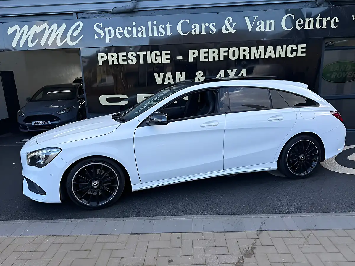 Used 2019 Mercedes-Benz Cla AMG Line Night Edition Plus Shooting Brake Polar White - Front View