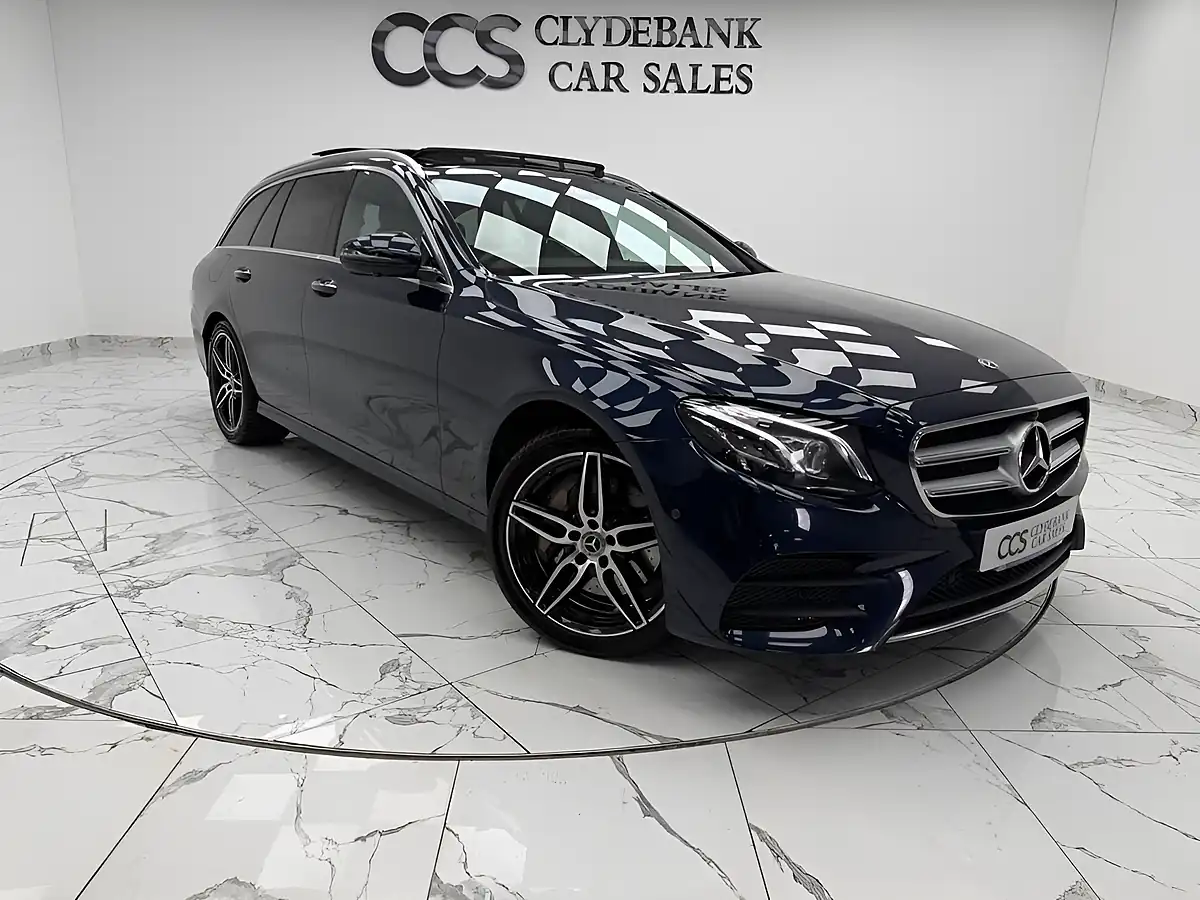 Used 2019 Mercedes-Benz E Class AMG Line Blue - Front View