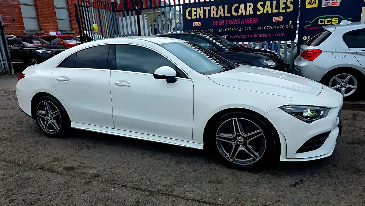 Used 2019 Mercedes Cla AMG Line Premium White - Front View
