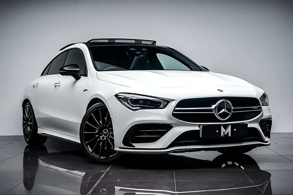 Used 2019 Mercedes CLA35 AMG Premium Plus Polar White - Front View