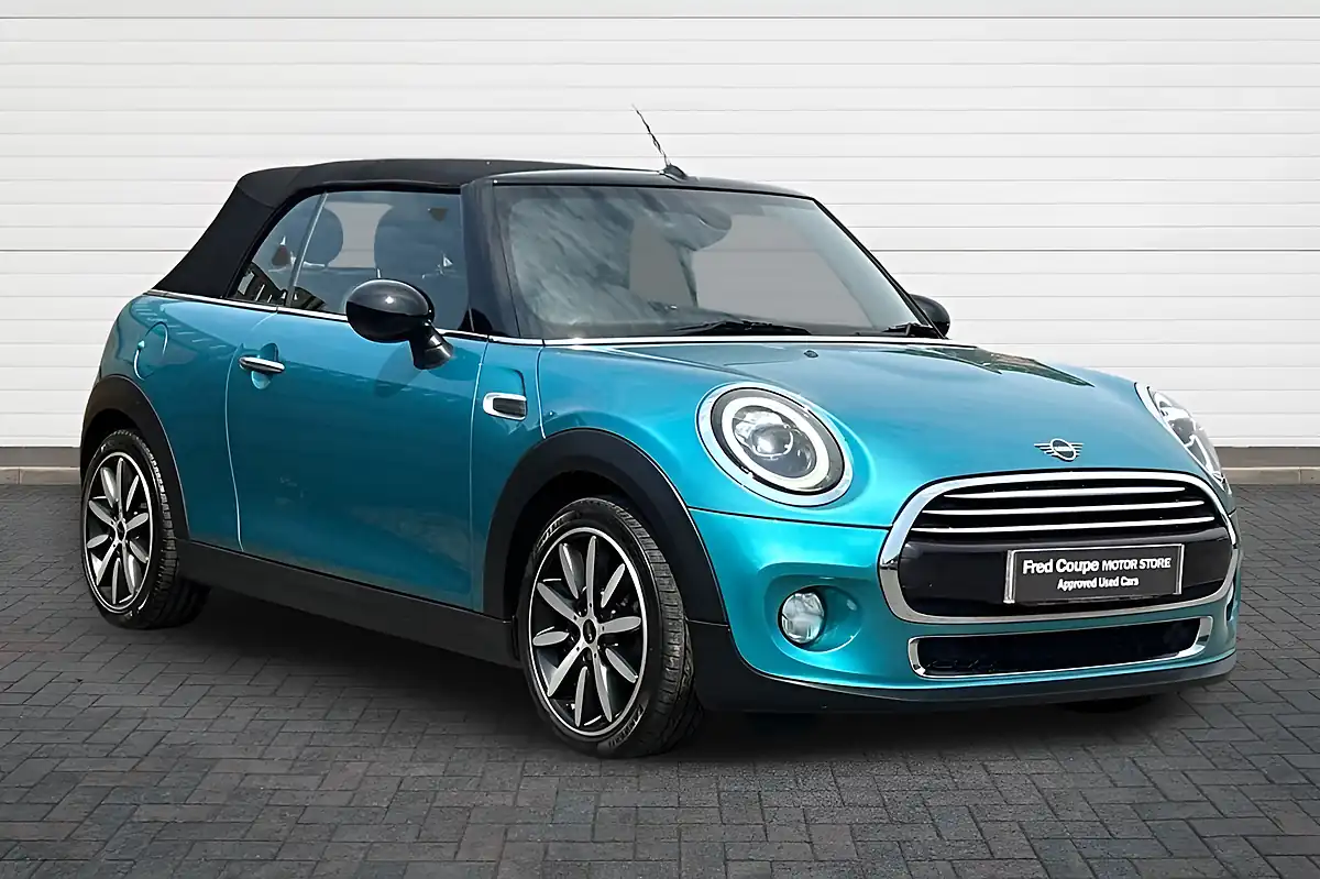 Used 2019 MINI Convertible Cooper Exclusive Caribbean Aqua - Front View