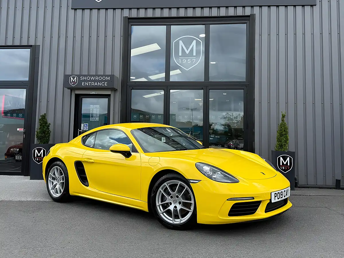 Used 2019 Porsche 718 Cayman Coupe Speed Yellow - Front View