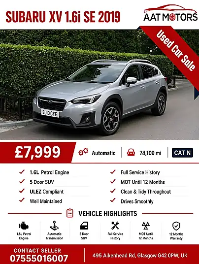 2019 Subaru XV SE 1.6i