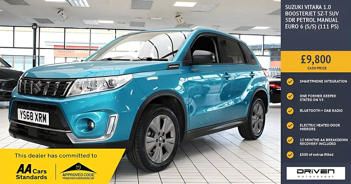 Used 2019 Suzuki Vitara Sz-T Atlantis Turquoise Pearl - Front View