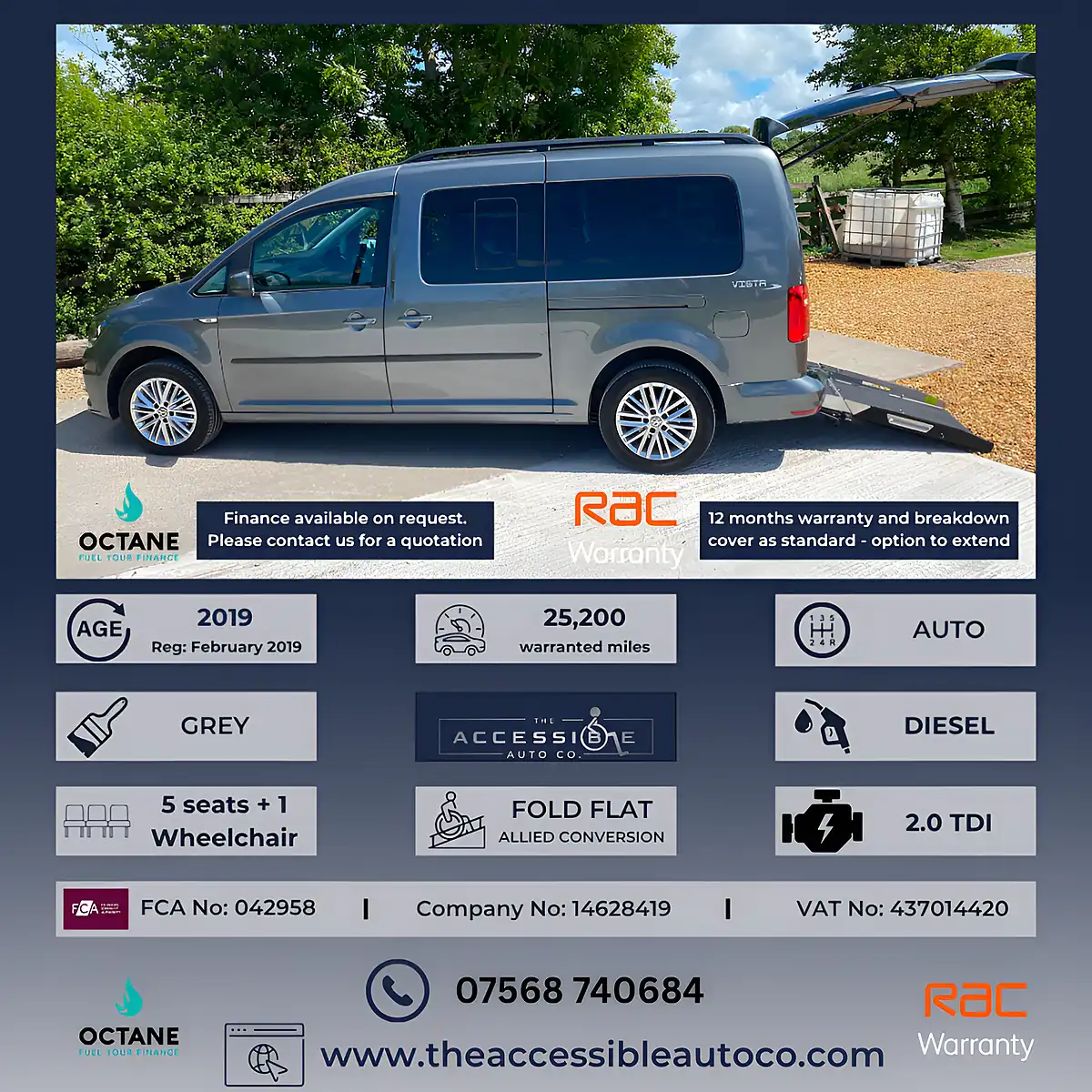 Used 2019 Volkswagen Caddy Maxi Life Grey - Front View