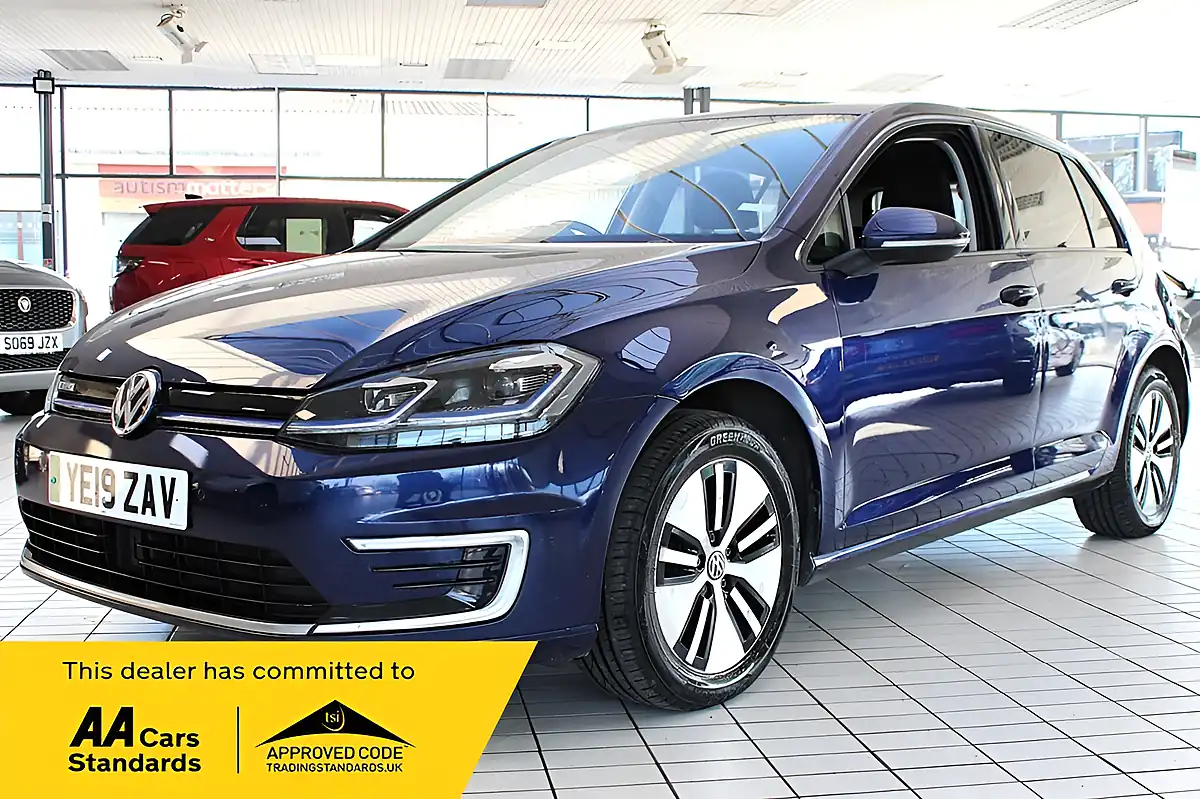 Used 2019 Volkswagen E-Golf Hatchback Atlantic Blue - Interior and Exterior details 2