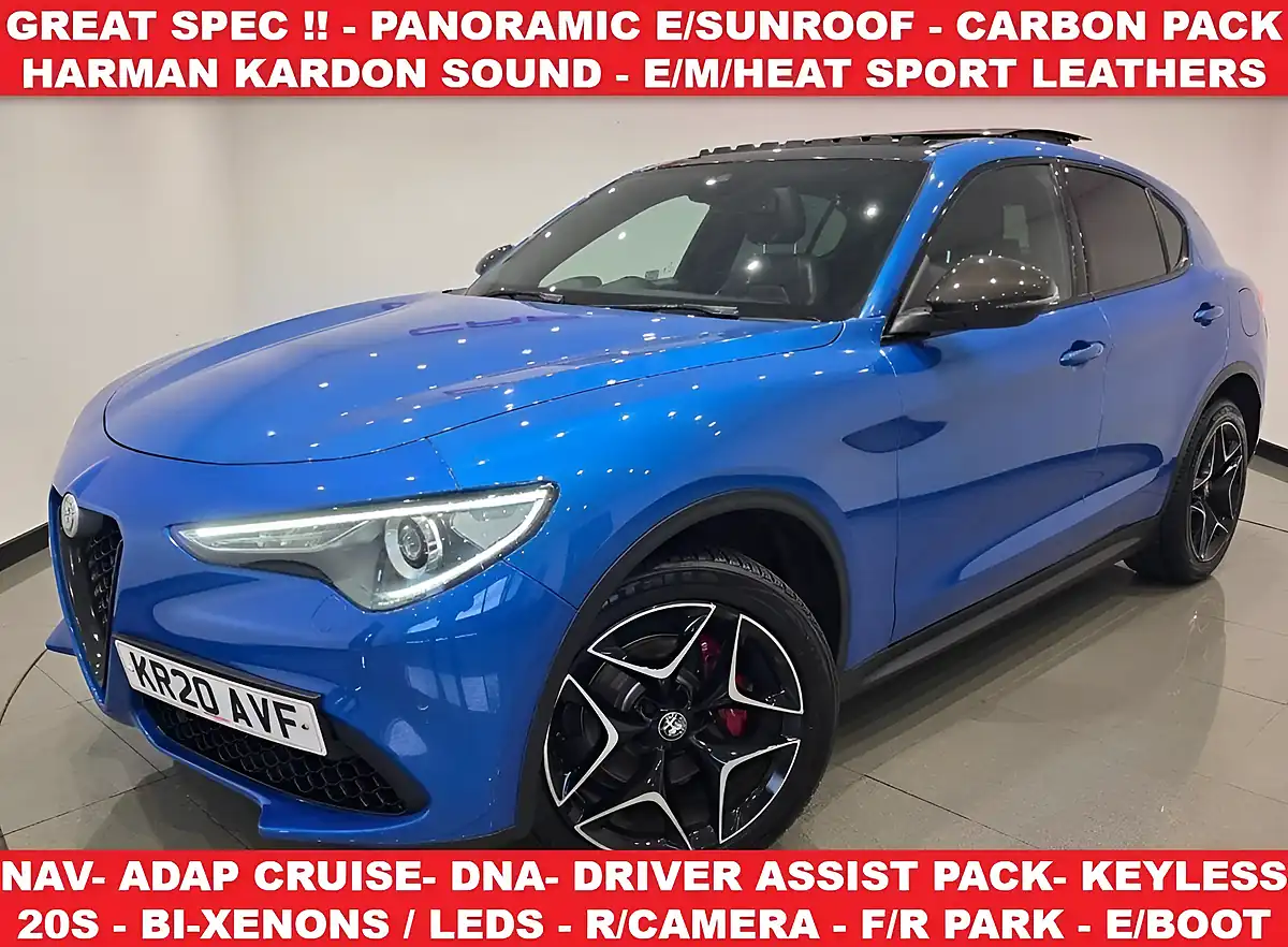 Used 2020 Alfa Romeo Stelvio Ti Blue - Front View