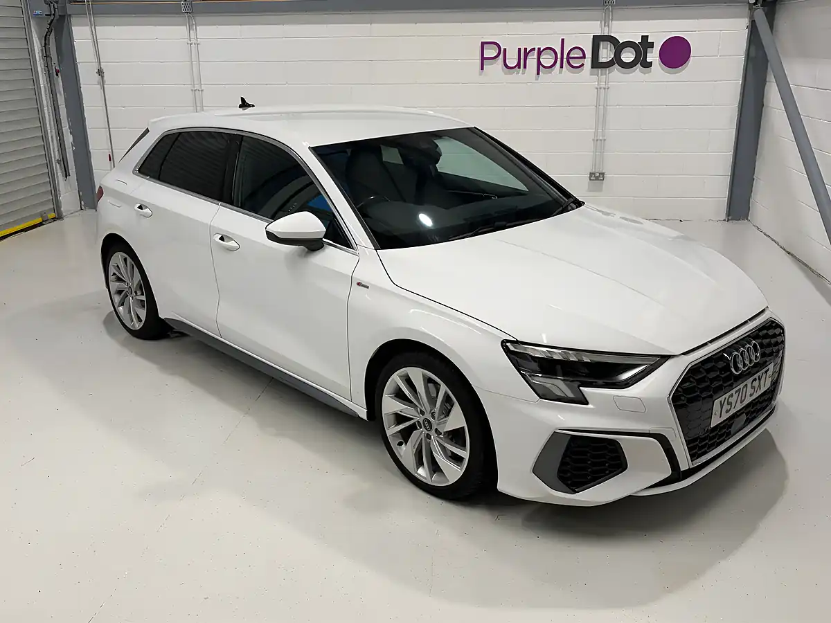 Used 2020 Audi A3 S Line White - Front View