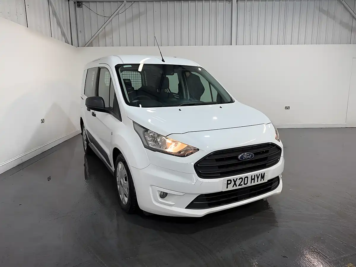 Used 2020 Ford Transit Connect Trend Crew Van Double Cab White - Front View