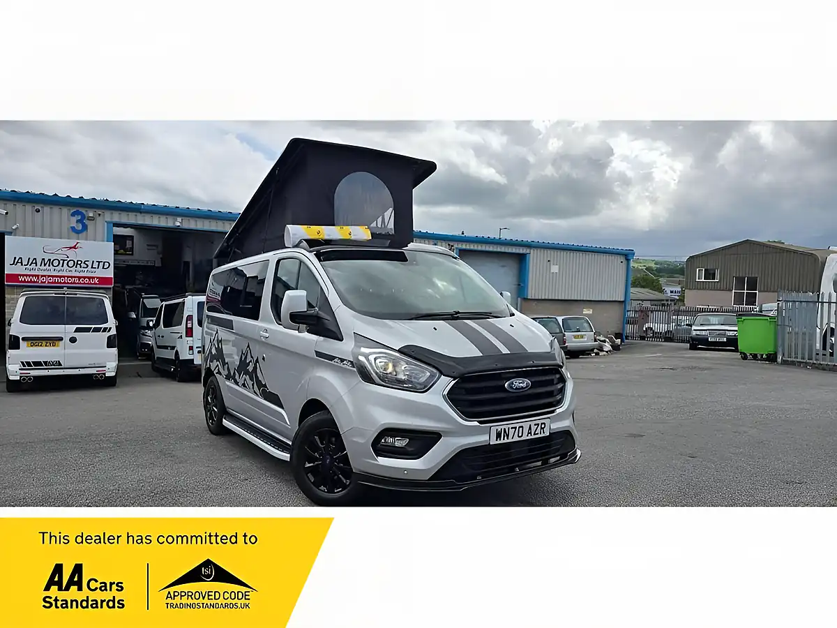 Used 2020 Ford Transit Custom Campervan Silver - Front View