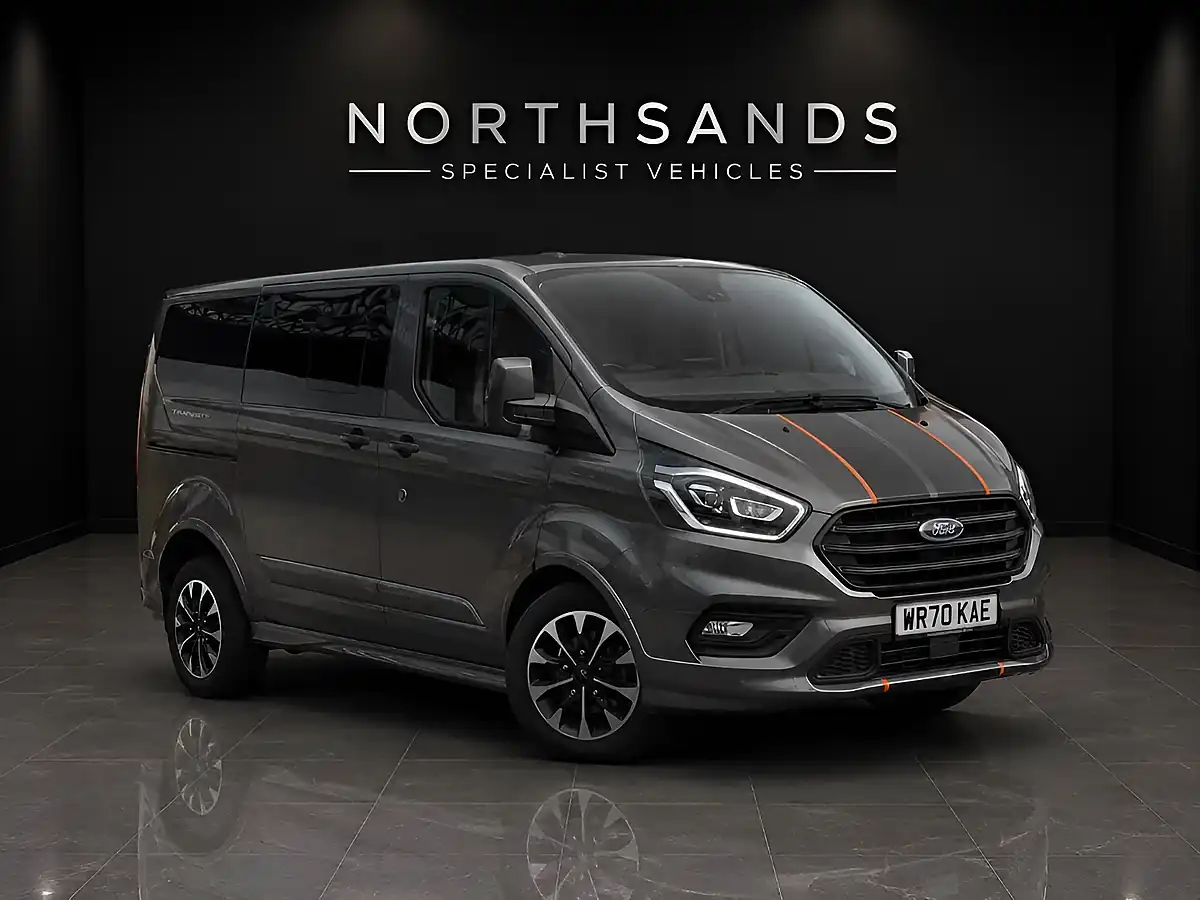 Used 2020 Ford Transit Custom Sport Crew Van L1 H1 Magnetic Grey - Front View