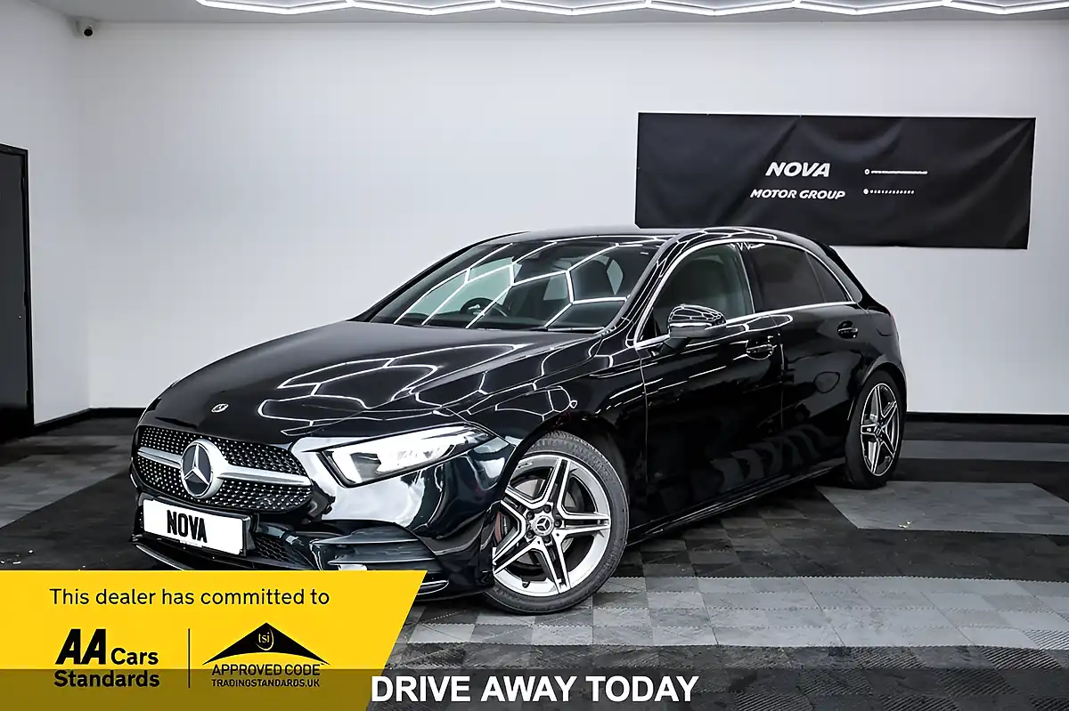 Used 2020 Mercedes-Benz a Class AMG Line Black - Front View