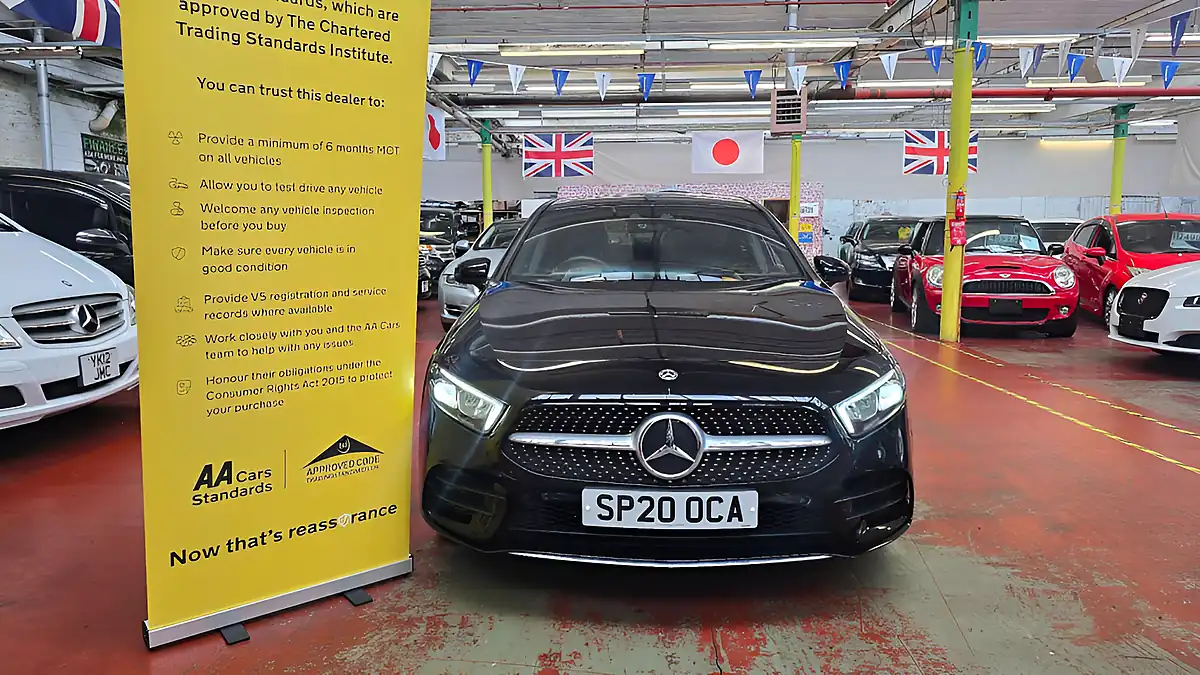 Used 2020 Mercedes-Benz a Class AMG Line (premium 2) Black - Front View