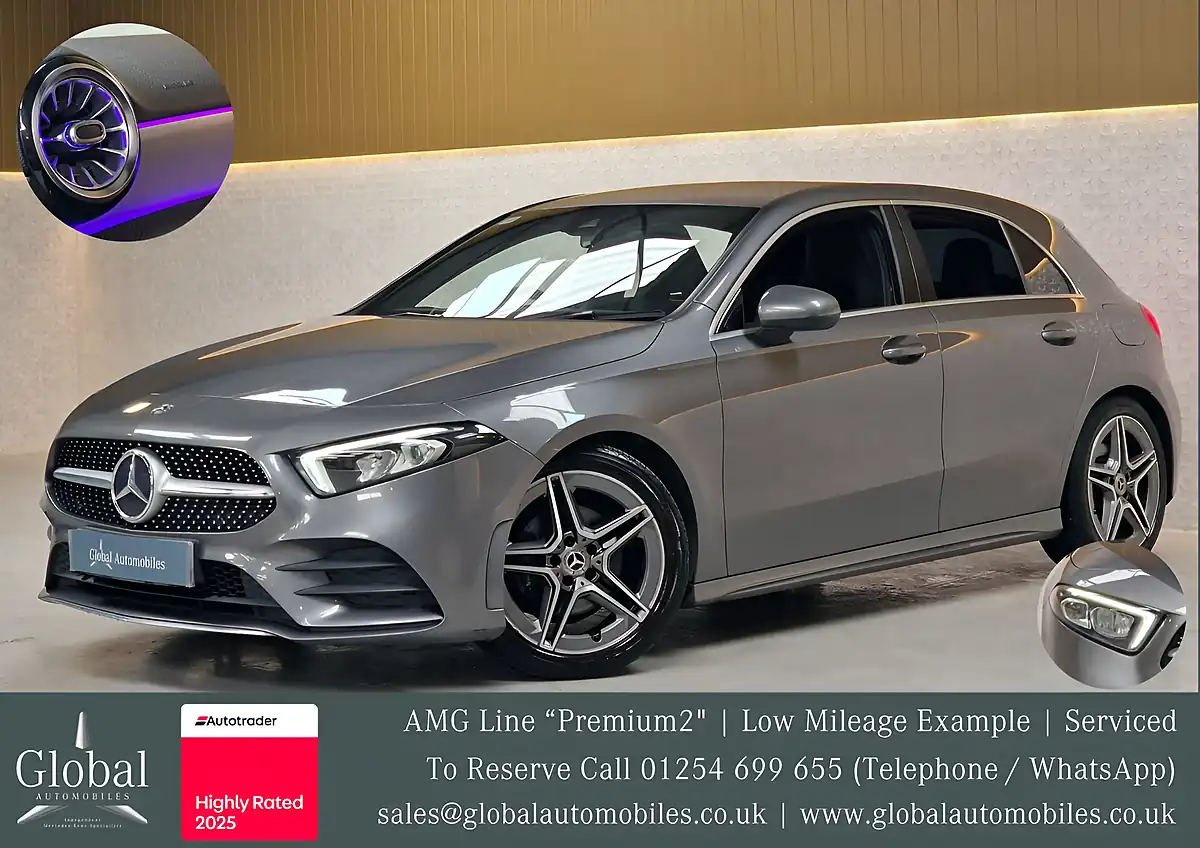 Used 2020 Mercedes-Benz a-Class AMG Line Premium 2 Mountain Grey - Front View
