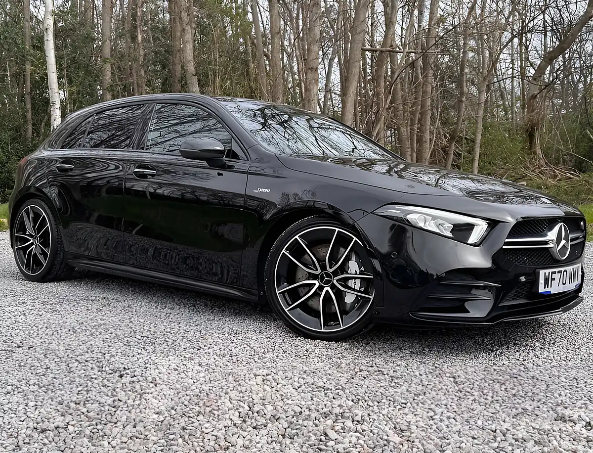 Used 2020 Mercedes-Benz a Class AMG Premium Cosmos Black - Front View