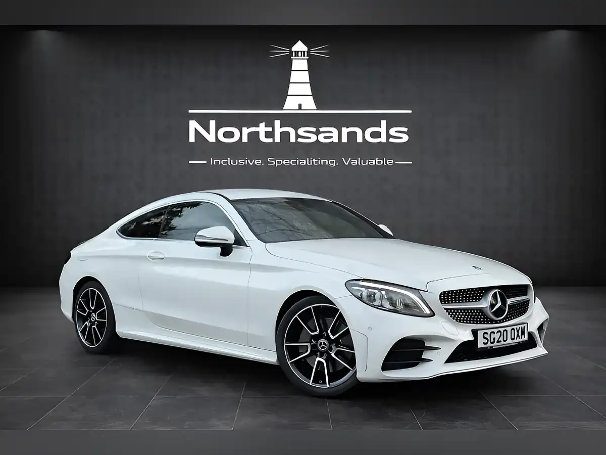 Used 2020 Mercedes-Benz C Class AMG Line (premium) White - Front View