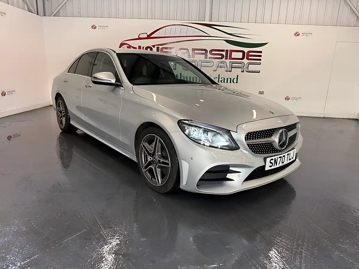 Used 2020 Mercedes-Benz C-Class AMG Line Silver - Front View