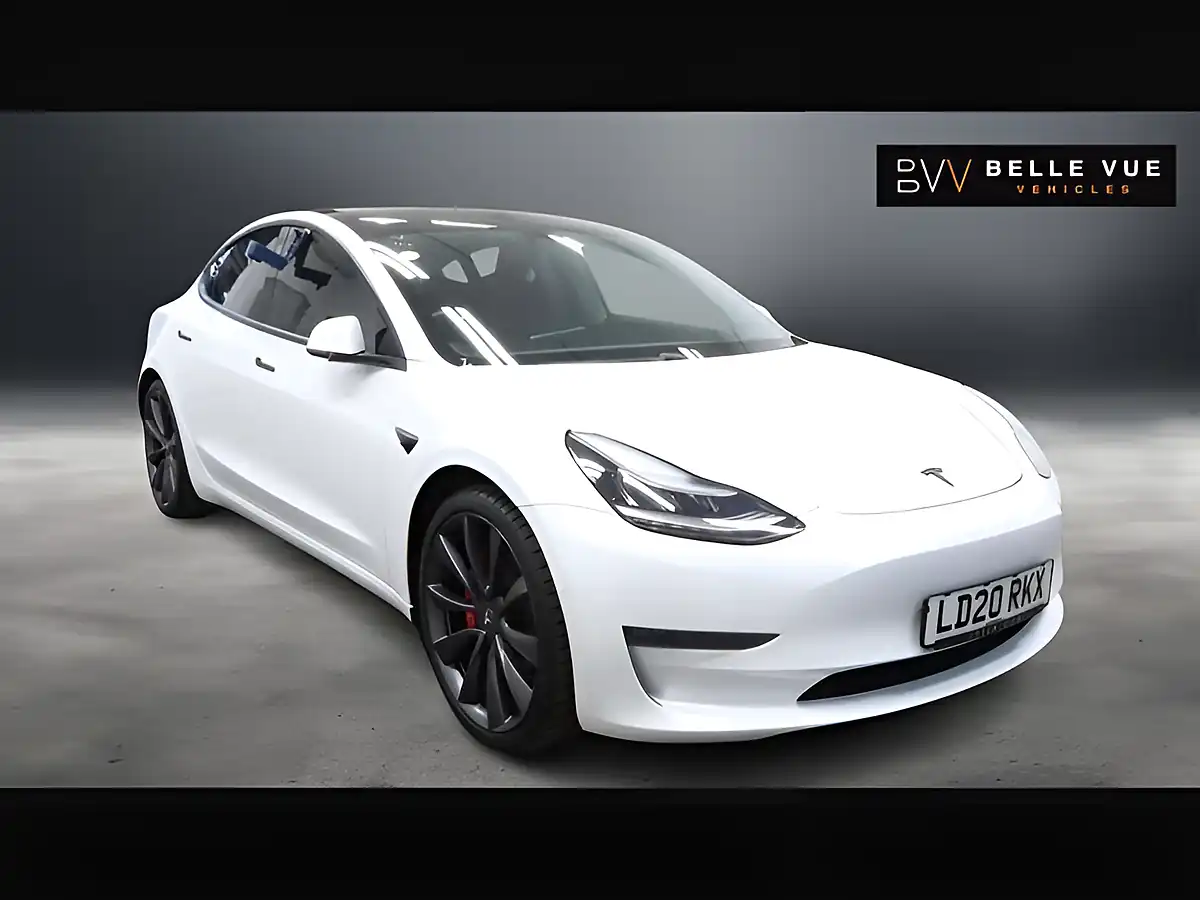 Used 2020 Tesla Model 3 Performance Pearl White - Front View