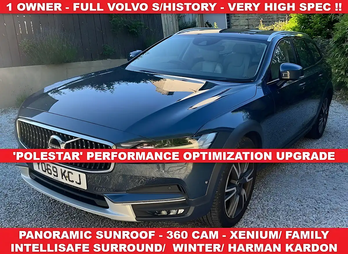 Used 2020 Volvo V90 Cross Country Plus Blue - Front View