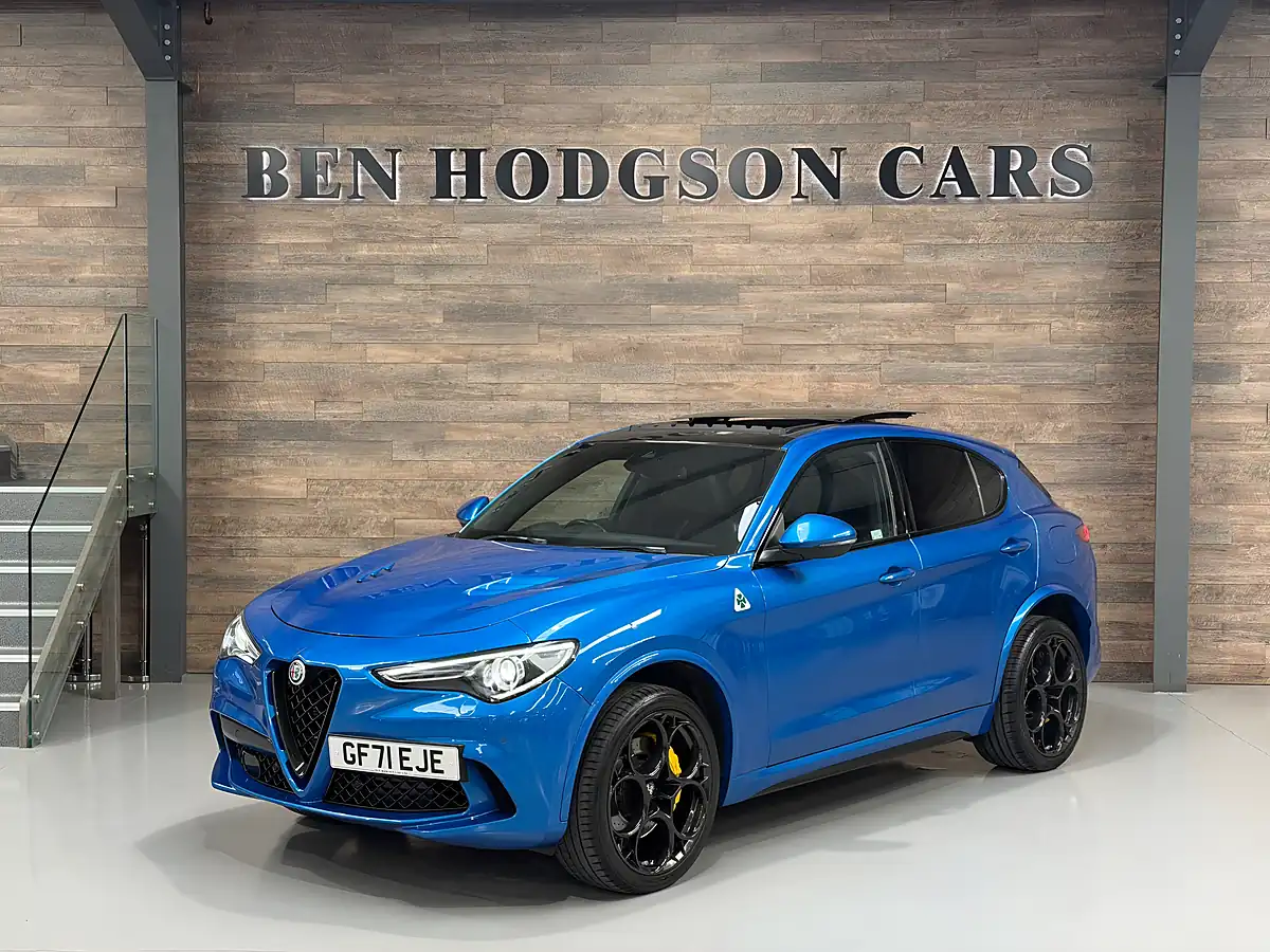 Used 2021 Alfa Romeo Stelvio Quadrifoglio Misano Blue - Front View