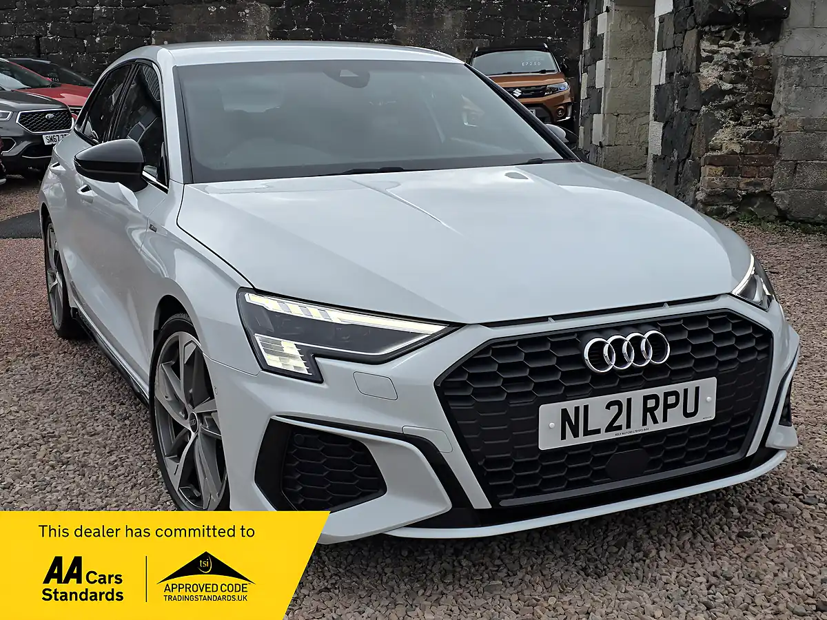 Used 2021 Audi A3 Edition 1 Sportback Glacier White Metallic - Front View
