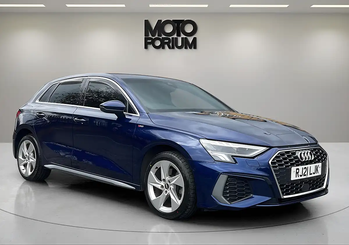 Used 2021 Audi A3 S Line Blue - Front View
