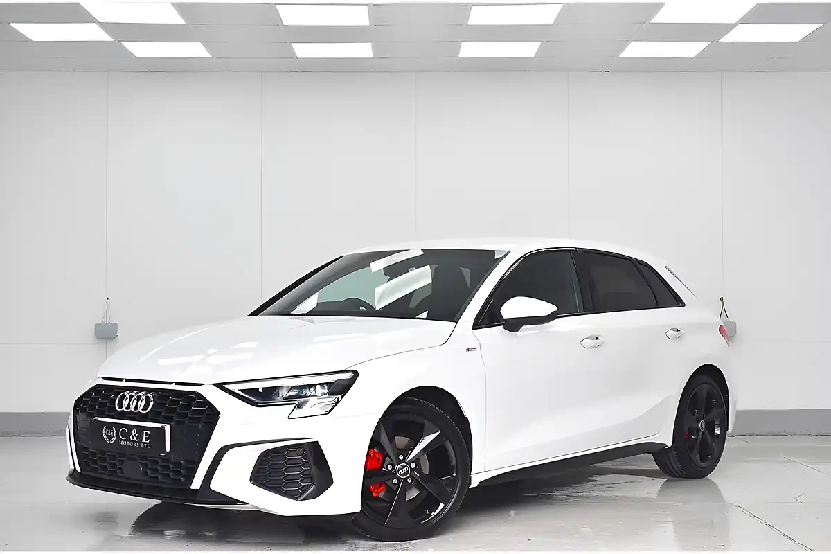 Used 2021 Audi A3 S Line White - Front View