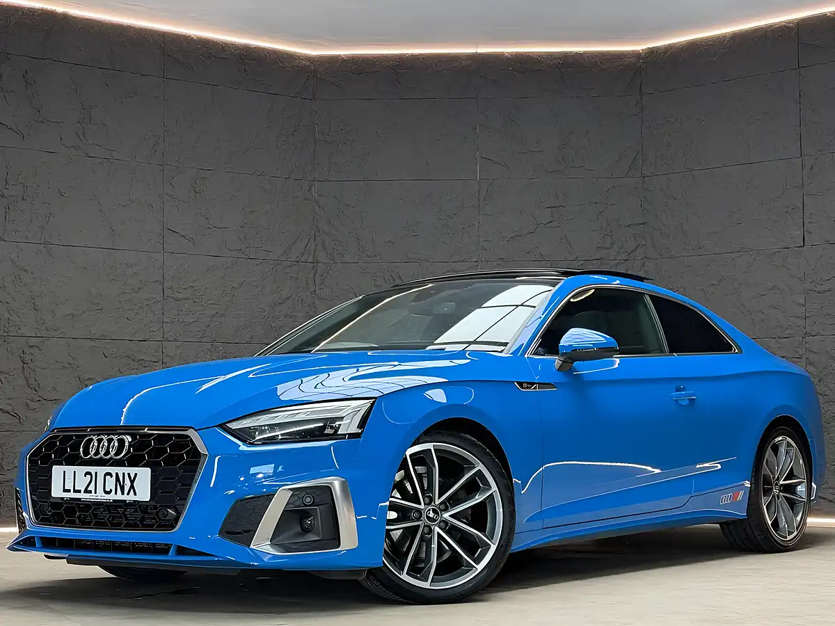 Used 2021 Audi A5 S Line Blue - Front View
