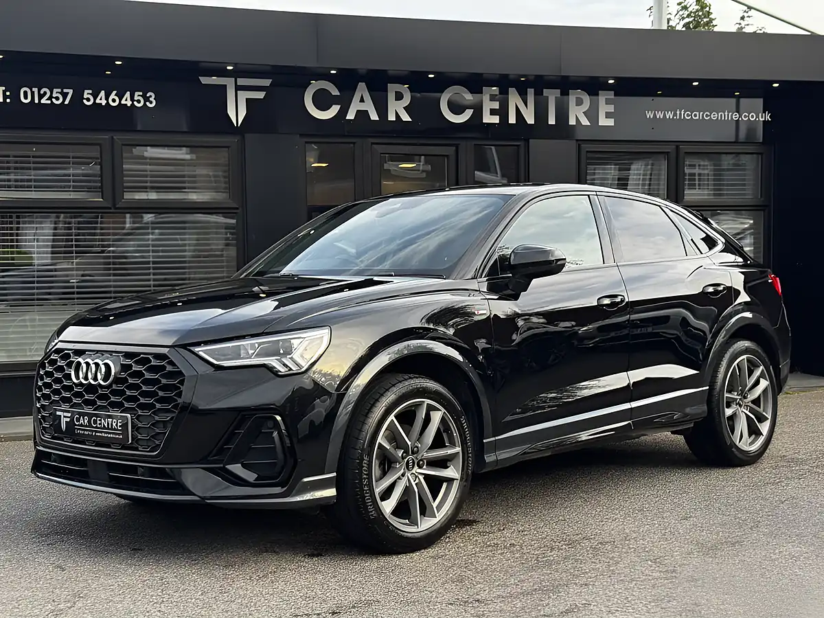 Used 2021 Audi Q3 S Line Black Edition Mythos Black - Front View