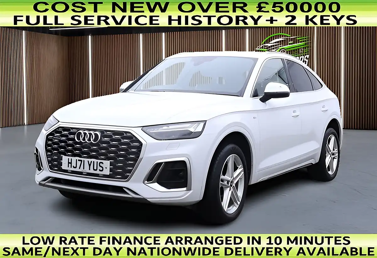 Used 2021 Audi Q5 S Line Sportback White - Front View