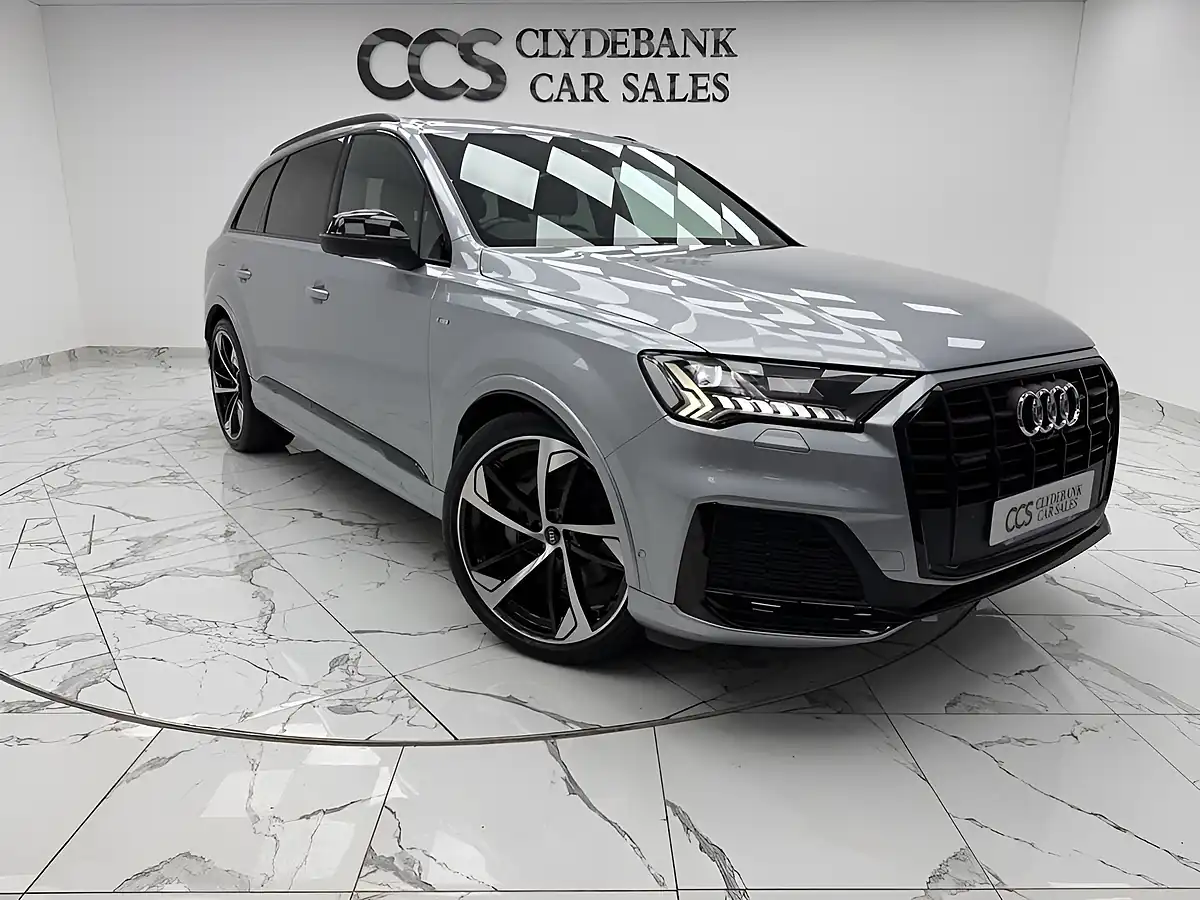 Used 2021 Audi Q7 Black Edition Floret Silver - Front View