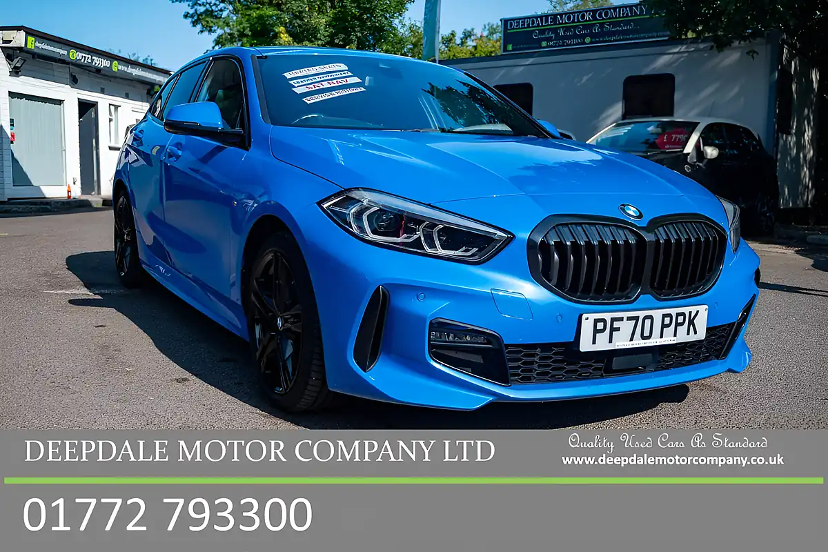 Used 2021 BMW 1 Series M Sport Misano Blue - Front View