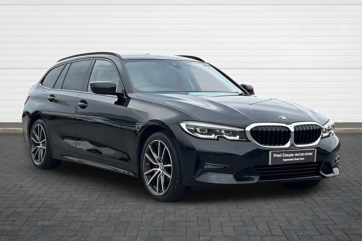 Used 2021 BMW 3 Series Sport Touring Black - Front View