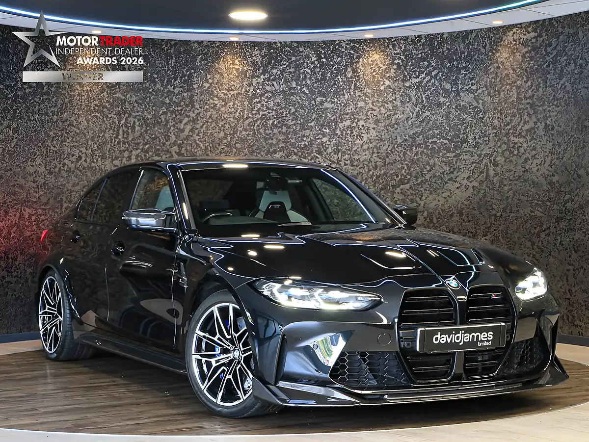 Used 2021 BMW M3 Competition Black Sapphire Metallic Paint - Front View