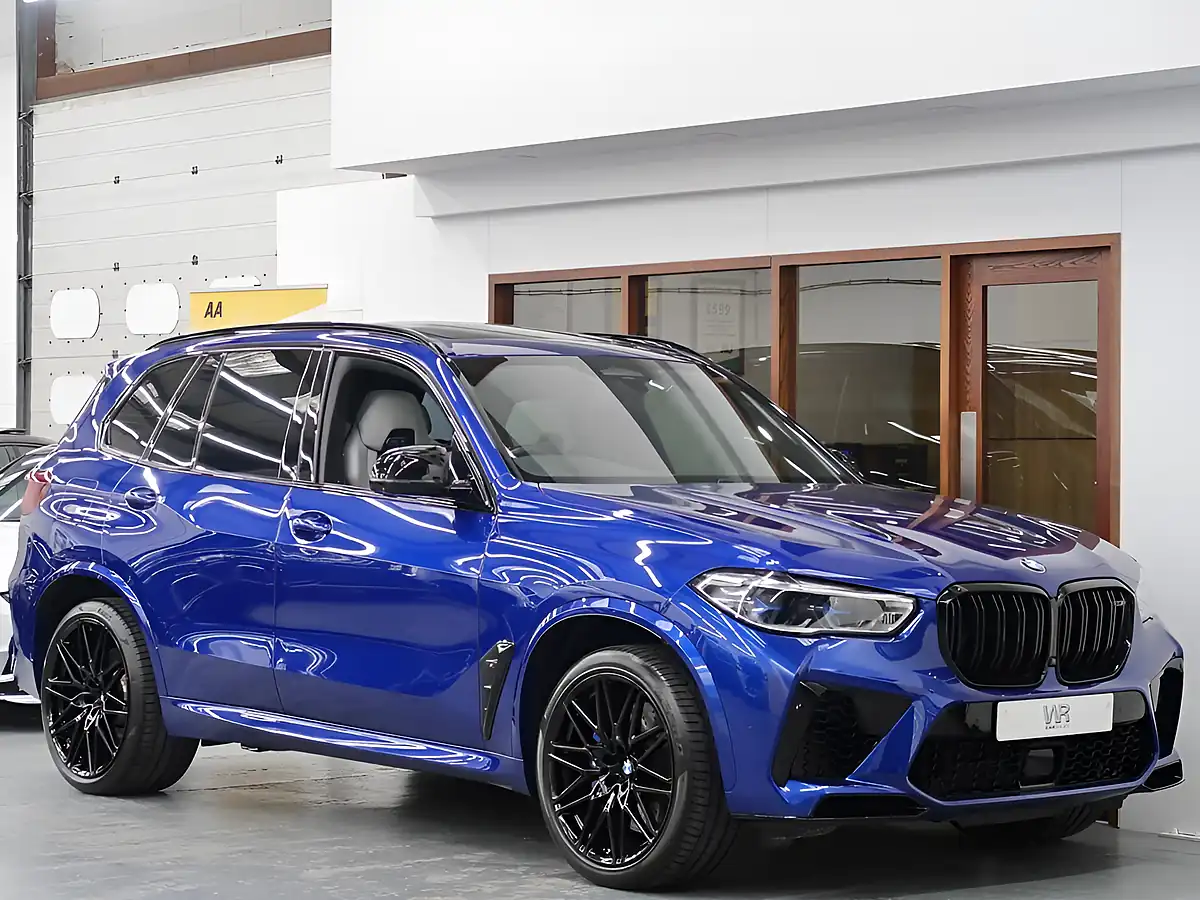 Used 2021 BMW X5 M Competition Marina Bay Blue - Front View
