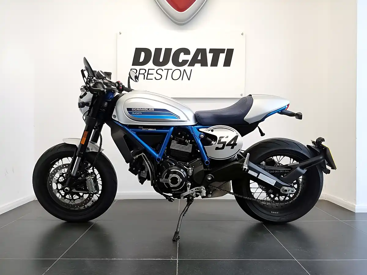 Used 2021 Ducati Scrambler Cafe Racer Blue & Silver Special Edition Blue & Silver - Interior and Exterior details 2