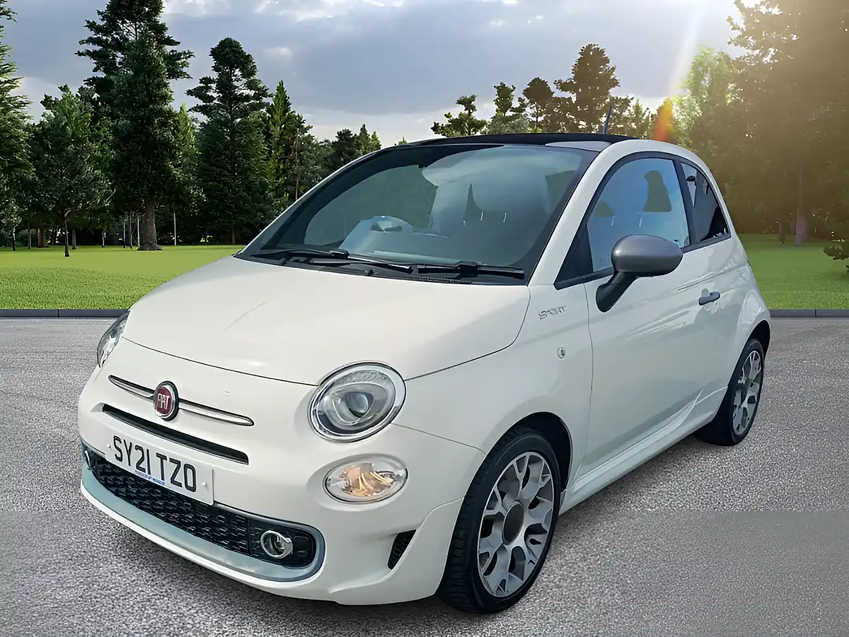 Used 2021 Fiat 500 Sport Bossa Nova White - Front View