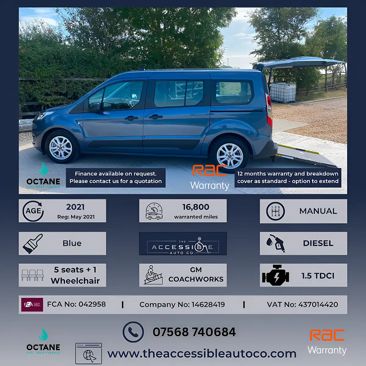 Used 2021 Ford Grand Tourneo Connect Zetec Grand Tourneo Blue - Front View