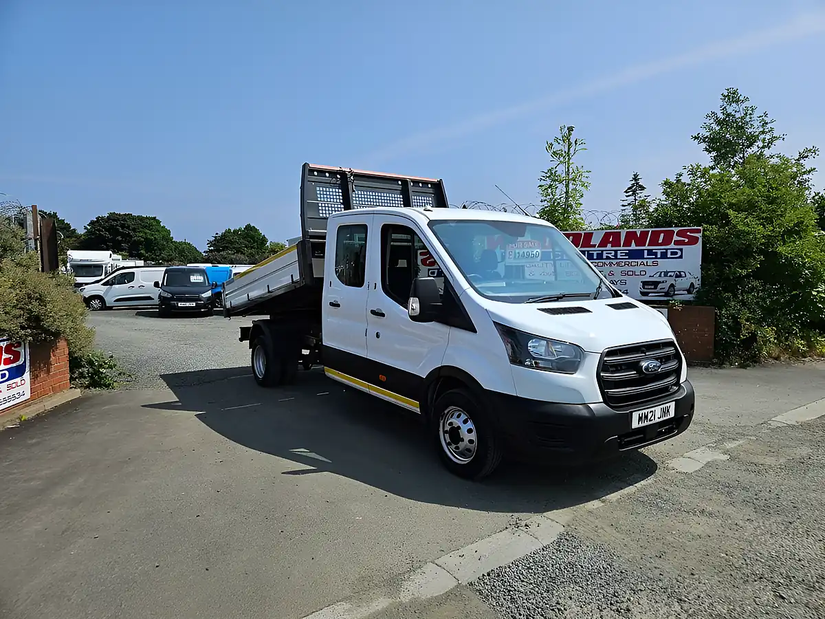 Used 2021 Ford Transit 350 Leader Crew Cab Tipper White - Front View