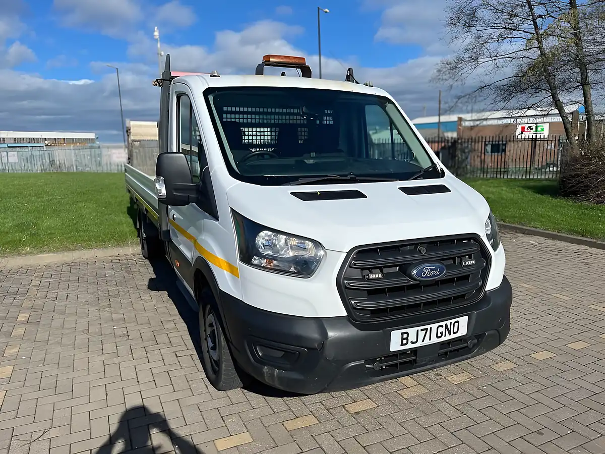 Used 2021 Ford Transit 350 Leader Dropside White - Front View