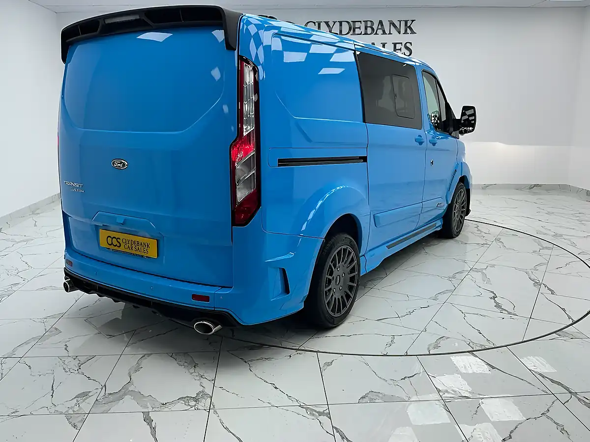 Used 2021 Ford Transit Custom Limited Crew Van Double Cab Chrome Blue - Interior and Exterior details 3