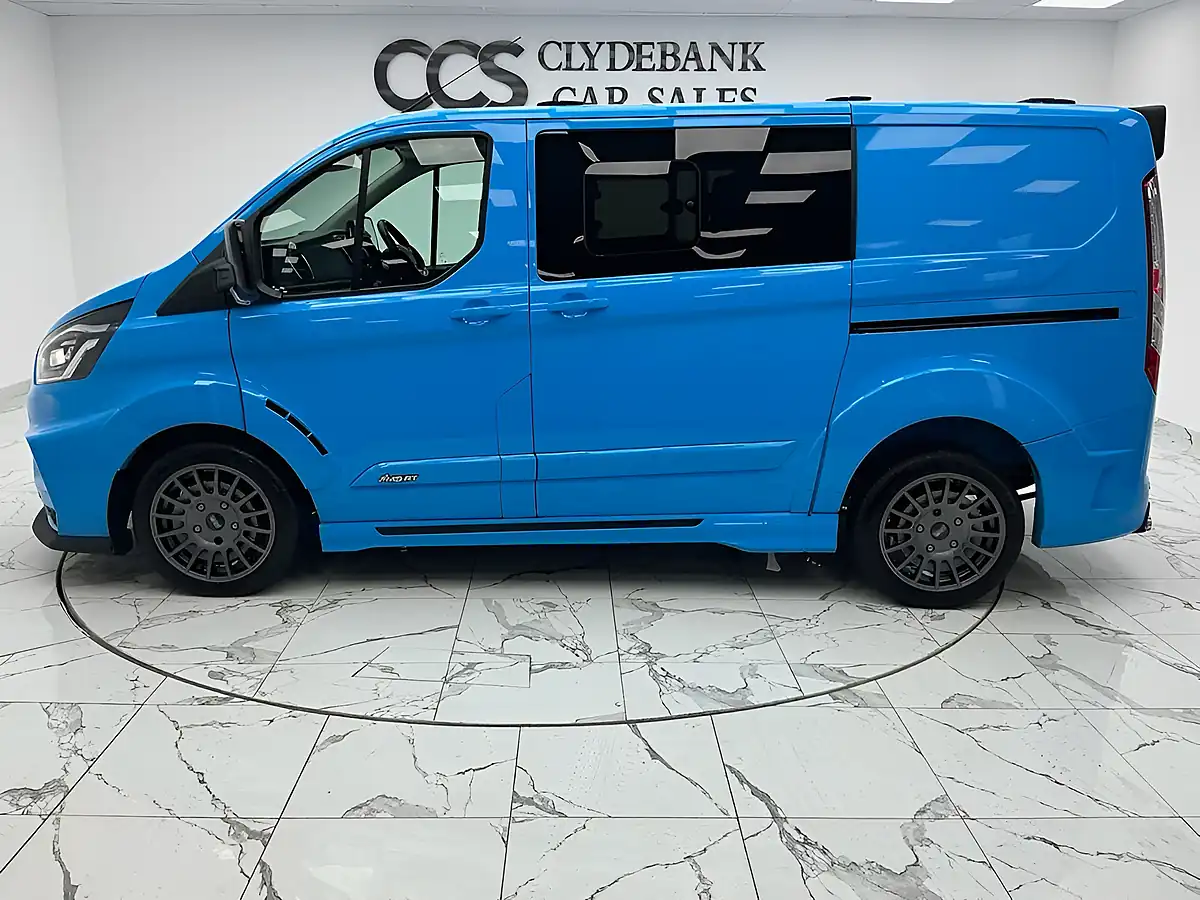 Used 2021 Ford Transit Custom Limited Crew Van Double Cab Chrome Blue - Interior and Exterior details 6