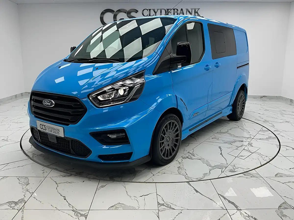 Used 2021 Ford Transit Custom Limited Crew Van Double Cab Chrome Blue - Interior and Exterior details 7