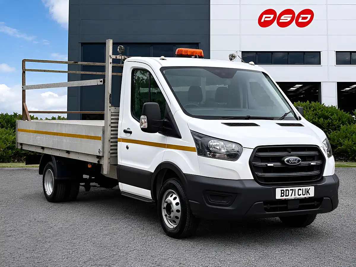 Used 2021 Ford Transit Leader Dropside Frozen White - Front View