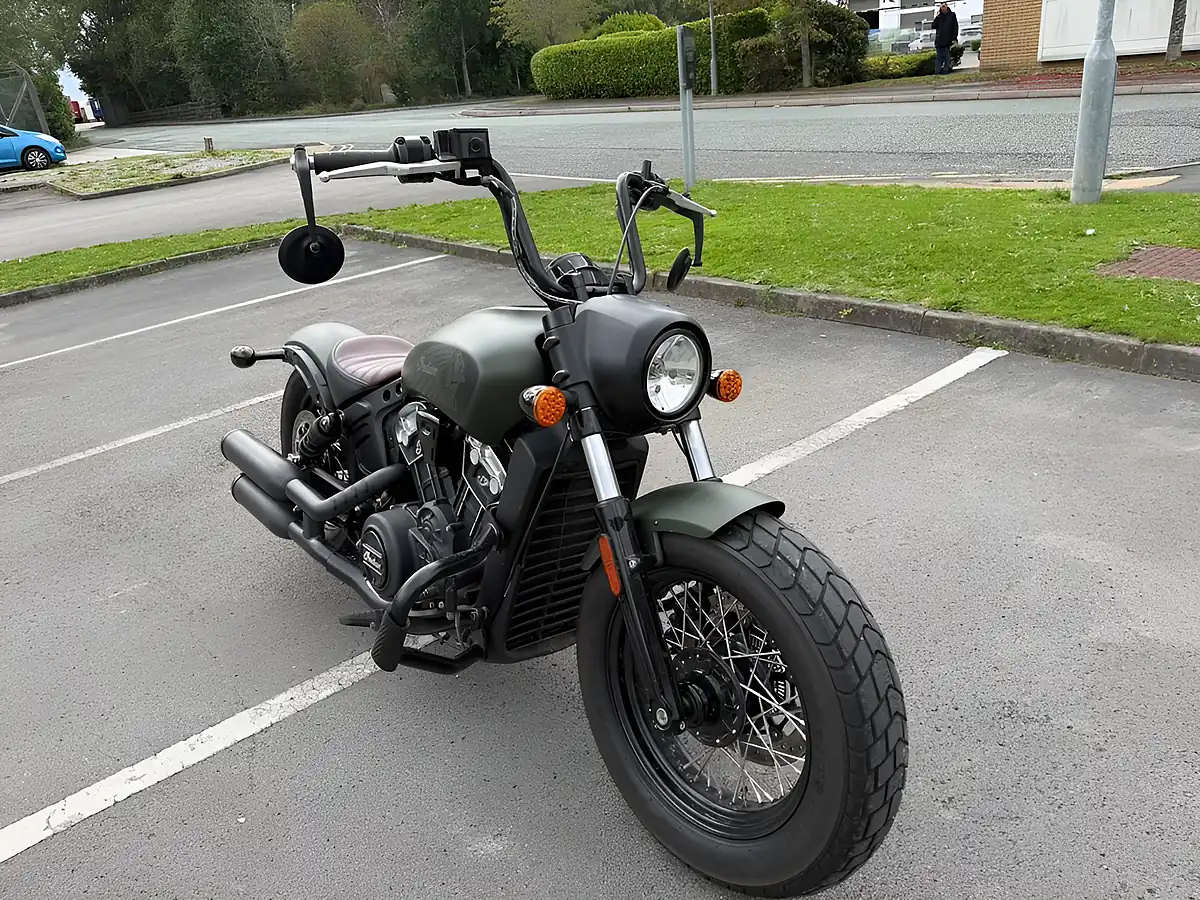 Used 2021 Indian Scout Bobber Twenty Custom Cruiser Green - Interior and Exterior details 2