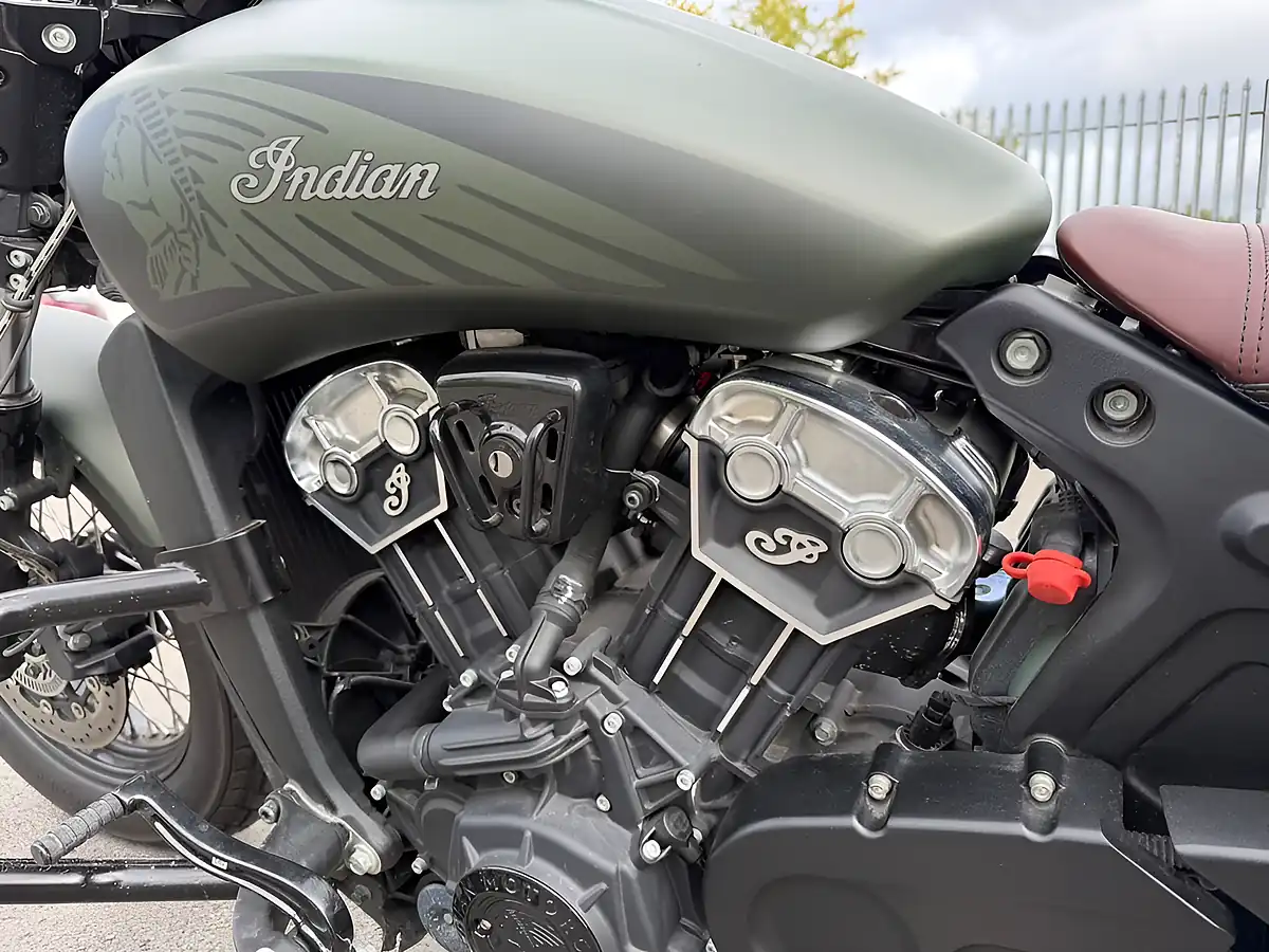 Used 2021 Indian Scout Bobber Twenty Custom Cruiser Green - Interior and Exterior details 6