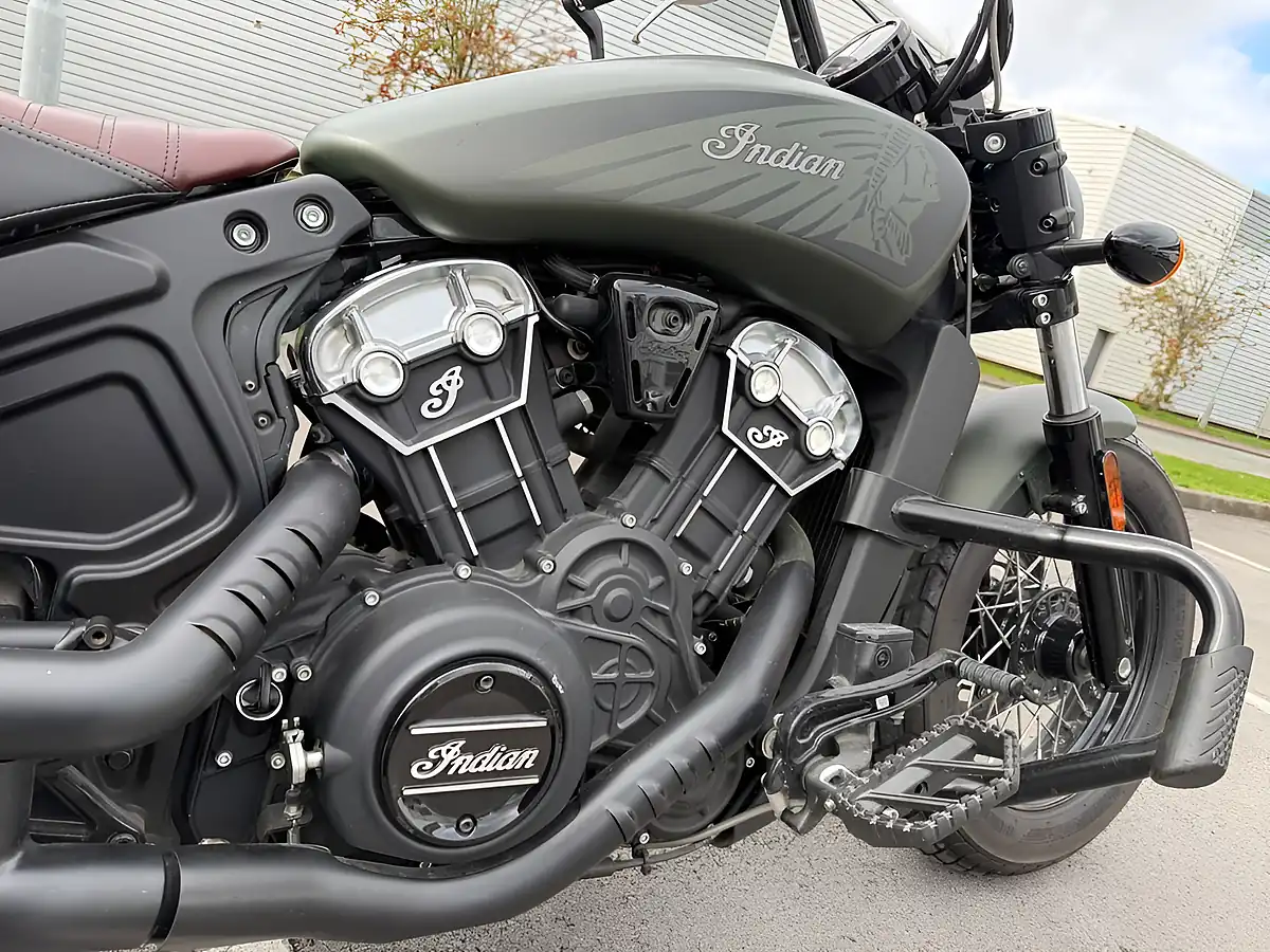 Used 2021 Indian Scout Bobber Twenty Custom Cruiser Green - Interior and Exterior details 7