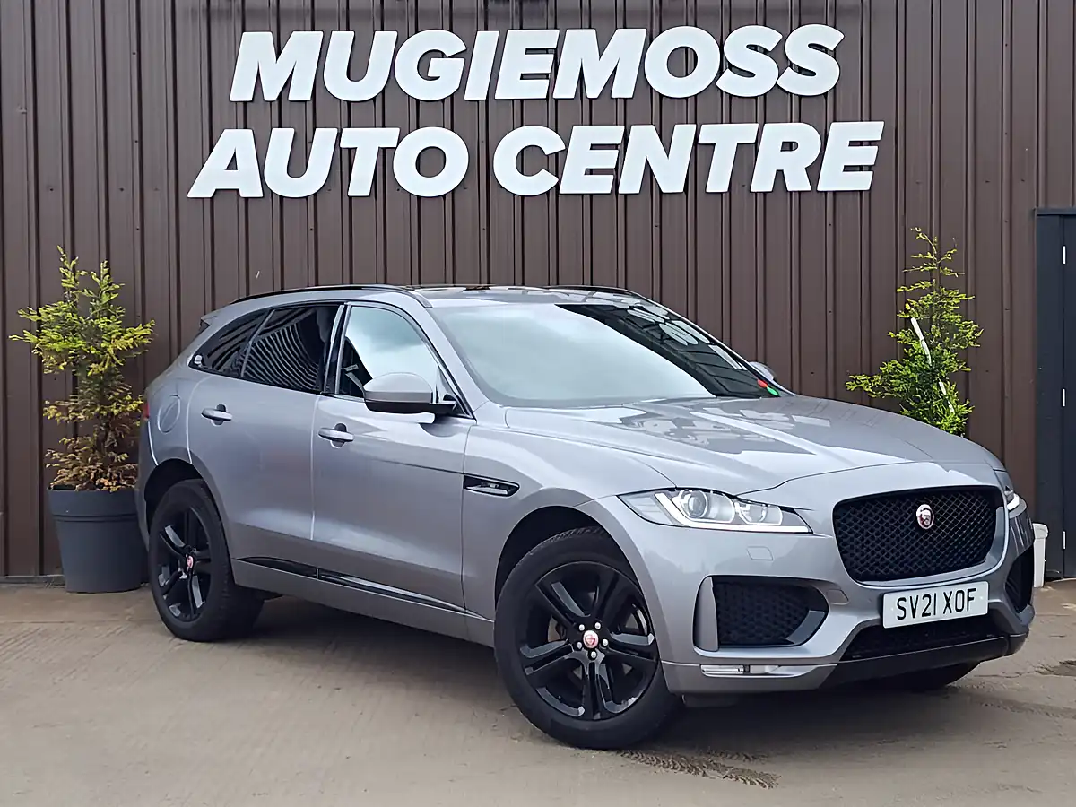Used 2021 Jaguar F-Pace Chequered Flag Grey - Front View