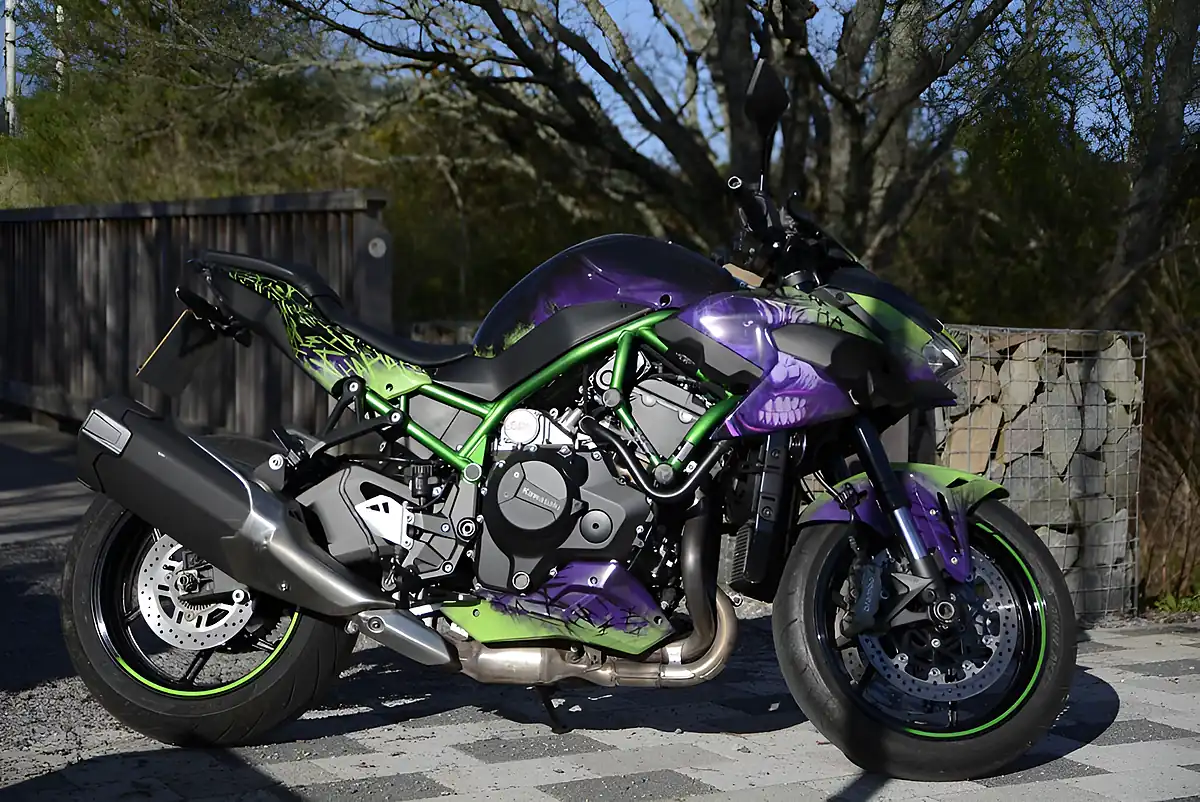 Used 2021 Kawasaki Z Supernaked Green - Interior and Exterior details 2