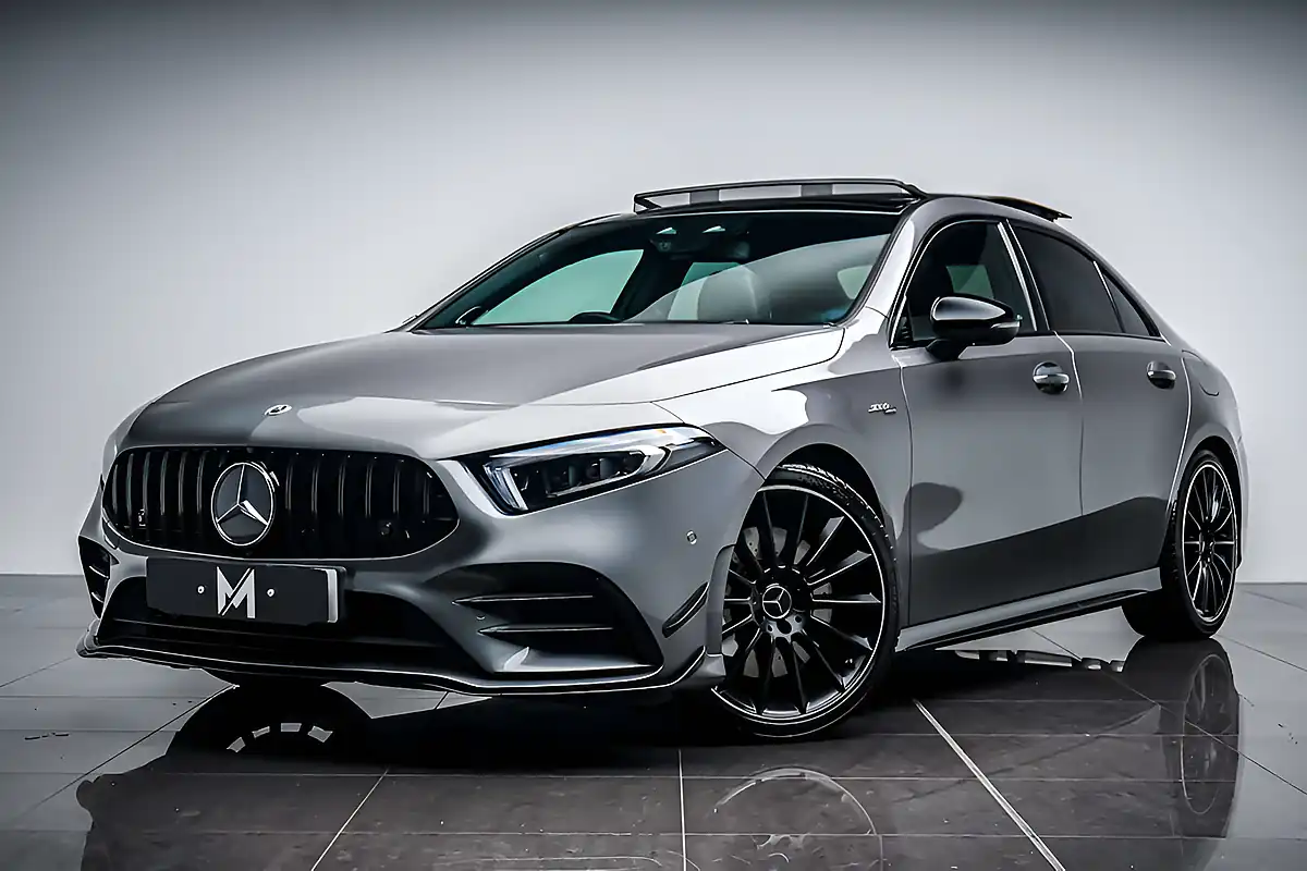 Used 2021 Mercedes A35 AMG Premium Plus Mountain Grey - Interior and Exterior details 4